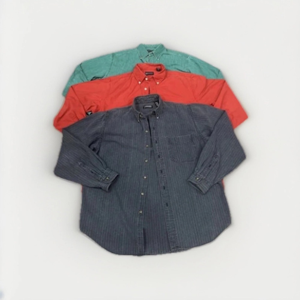 Bundle Vintage Lands' End Men's Button Down Shackets Large Tall 100% Cotton